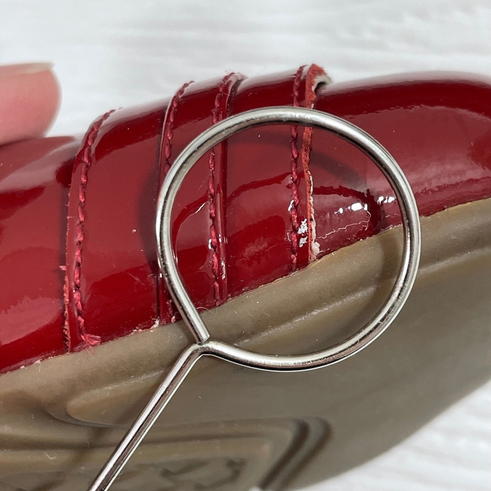 Cole Haan Red Patent Leather Ballet Flats Buckle Detail Shoes Nike‎ Air Sole 7.5 - Picture 9 of 10